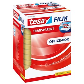 tesafilm transparent - Transparentes Klebeband mit starker Haftung - alterungsbeständig und reißfest - 66 m x 12 mm - 12er Pack