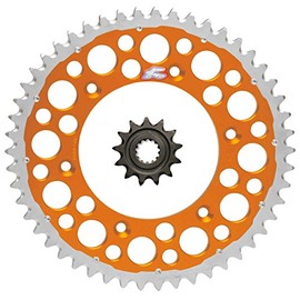 Renthal Grooved Front & Twinring Rear Sprocket Kit - 13/50 ORANGE - Compatible/Replacement for Husaberg, Husqvarna, KTM