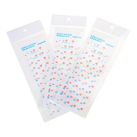 Vogast Ukrainian Keyboard Stickers Ukraine Black/Transparent Background with White/Color Lettering for Computer Keyboard Keys B#