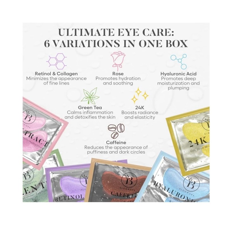 Unbranded 30 pairs Under Eye Patches for Dark Circles Hyaluronic