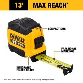 Dewalt Atomic Compact Series 25' Tape Measure and Premium Retractable Knife Bundle