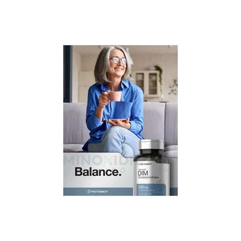 Horbäach DIM Suplemento 200 mg 200 cápsulas Diindolilmetano avanzado con