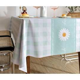 MOTYYA Checkered Vinyl Rectangle Tablecloth, Waterproof Oil Proof Spill Proof PVC Table Cloth, Wipe Clean Table Cover for Dining Table, Buffet Parties and Camping, 140 * 220cm(55" x 86")