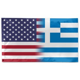 Greece USA Friendship Flag - Indoor and Outdoor Decoration Flag - Garden Courtyard Party Wall Home Porch Festival Funny Flags - 3X5FT