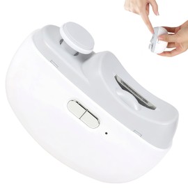 Electric Nail Clipper for Seniors Adults with Debris Catcher and LED Light,White