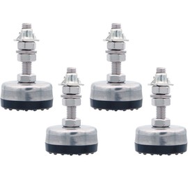 YOOBRNZ Heavy Duty Stainless Steel Leveling Feet Adjustable Furniture Legs with T Nut Leveler for Table Machine Black (D40xM8x63H(4pcs))