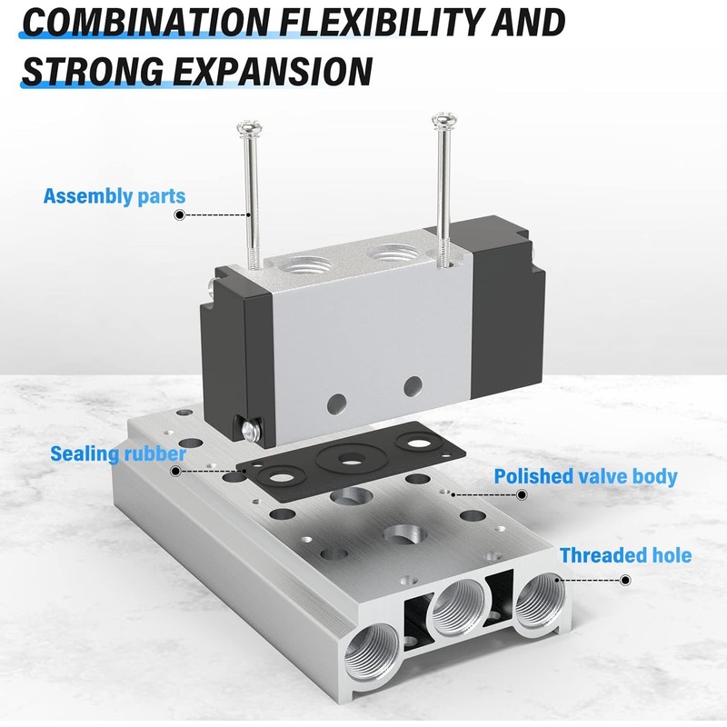 TAILONZ PNEUMATIC 300M 4-Position Manifold 4V310-10 3/8 Inch Solenoid Valve