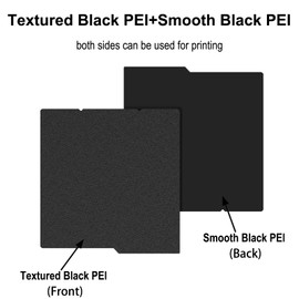 TMYPN 264 x 276mm Build Plate for Anycubic Kobra S1 & Kobra S1 Combo 3D Printers, Smooth Black PEI+Textured Black PEI Good Adhesion Spring Steel Plate for Anycubic 3D Printer