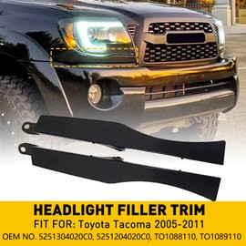 Wocch 1Pair Front Bumper Grille Headlight Filler Trim Panels Set for Toyota Tacoma 2005 2006 2007 2008 2009 2010 2011