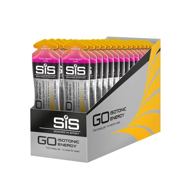 Science in Sport Energy Gel Pack, SIS Isotonic Energy Gel, 22g Fast Acting Carbs, Performance & Endurance Gels, Tutti Frutti Flavor - 2 Fl Oz (Pack of 30),Tutti-Frutti