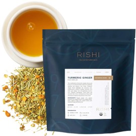 Rishi Tea Turmeric Ginger Herbal Tea - Organic Loose Leaf, Caffeine Free Blend with Spicy Ginger & Citrus, Hot or Iced - 16 Ounces (Pack of 1)