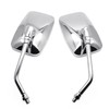 Chrome Motorcycle Mirrors, 10MM 8MM Bolt Universal Rectangular Handlebar Rear