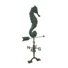 Zeckos Beautiful Verdigris Finish Seahorse Weathervane with Roof Mount