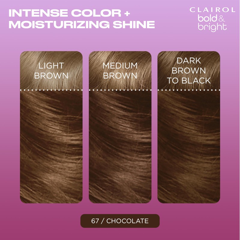 Clairol Bold & Bright Permanent Hair Dye, 67 Chocolate Hair