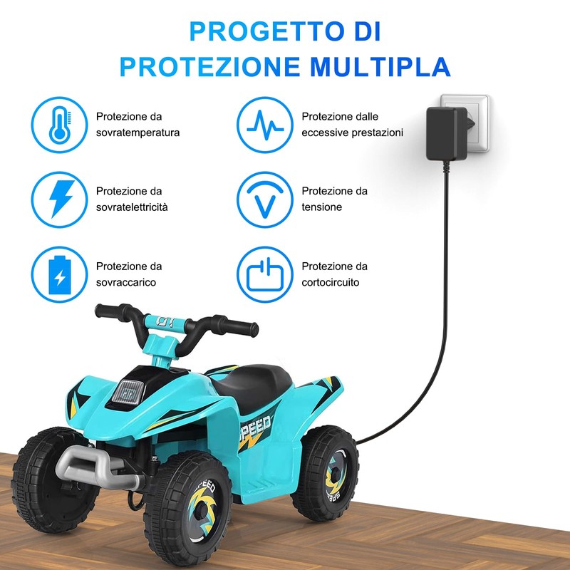 shefor Caricabatterie 6V 1A Compatibile con Auto Elettriche per Bambini,