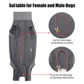 HEYWEAN Dog Recovery Suit Soft Surgical Onesie for Male Female Dogs Post-Op Spay Neuter Surgery Suit E-Collar Alternative for Wound Protection