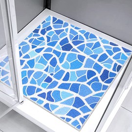 Square Shower Mat 60x60cm Non Slip Anti Mould Bath Tub Mat for Inside Shower, Loofah Massage Anti-Slip Shower Mat for Inside Bath, Cuttable Bathtub Mat Bathroom Rug with Drain Washable Quick Dry