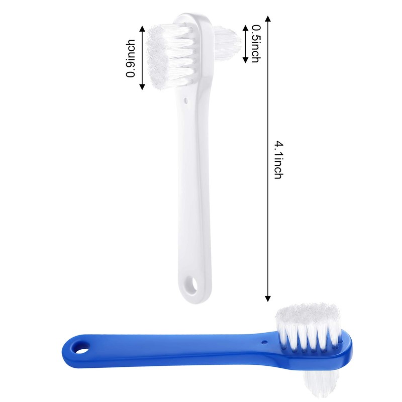 Patelai 6 Pack Denture Cleaning Brush Dual Head Portable Denture