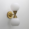 Pathson 2-Light Milk White Wall Sconces Striped Glass, Modern Bathroom