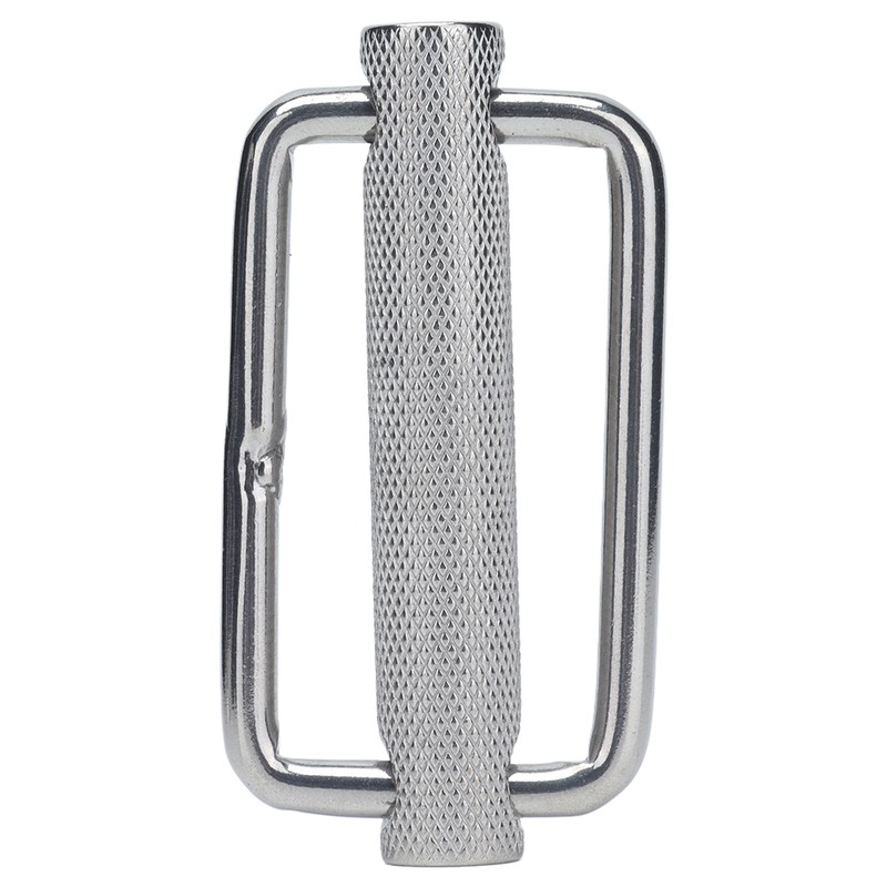 2Pcs Slide Buckle 316 Stainless Steel Rectangle Adjustable Knurled Roller