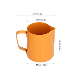 Milk Frothing Pitcher,Stainless Steel Milk Frother Cup Steaming Pitcher, 400ml Stainless Steel PTFE Pointed Mouth Milk Frothing Jug Coffee Pitcher Coffee Jug for Home Kitchen