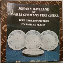 Johann Haviland Blue Garland Pattern Set of Four Salad Plates