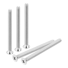 sourcing map 20 pcs #4-40x1-1/4 inches Machine Screws Phillips Pan Cross Head Screws Fasteners Bolts 304 Stainless Steel Silver for Wall Socket,House Repairs