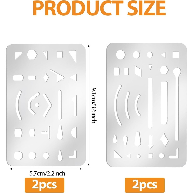 4 Pcs Erasing Shields Stainless Steel Drawing Template Shields Drafting