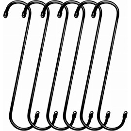 S Hooks for Hanging Plants, Bird Feeder Hanger, 6 Pack 8 Inch S Hooks, Plant Hooks, Tree Hooks for Hanging, for Hanging Plant & Bird Feeder Extension Hooks, Outdoor Or Indoor Use