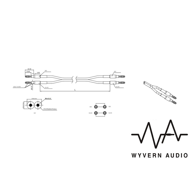 Single/Individual Sale 【Banana Plug Ready】By 【WYVERN AUDIO】 24k Gold-Plated Pure