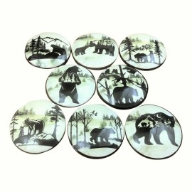 Twisted R Design Set of 8 Woodland Animals Bears Wood Cabinet Knobs