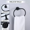 Burkey Set De Accesorios Para Baño Juego Toallero Bano Negro