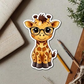 Cute Giraffe Stickers 2in. Cute Animal Stickers Vinyl Waterproof Giraffe Decals for Water Bottle, Laptop Luggage Snowboard, Guitar Scrapbook Phone Stickers Gifts for Teens Girls Kids Adult (Giraffe13)