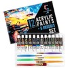 Creative Joy CJAPB01 Acrylic Paint Set & Brushes Vivid Paint