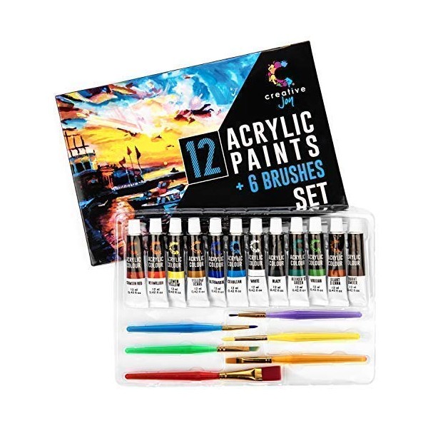 Creative Joy CJAPB01 Acrylic Paint Set & Brushes Vivid Paint