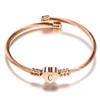 OutstandLong Women Initial C Letter Rose Gold Cuff Bracelet for