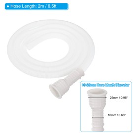 PATIKIL 6.5ft Air Conditioner Drain Hose, 16-25mm Mouth Universal AC Drain Hose with Clamp for Replacement and Drain Hose Extension Mini-Split Window AC Unit Faucet, White