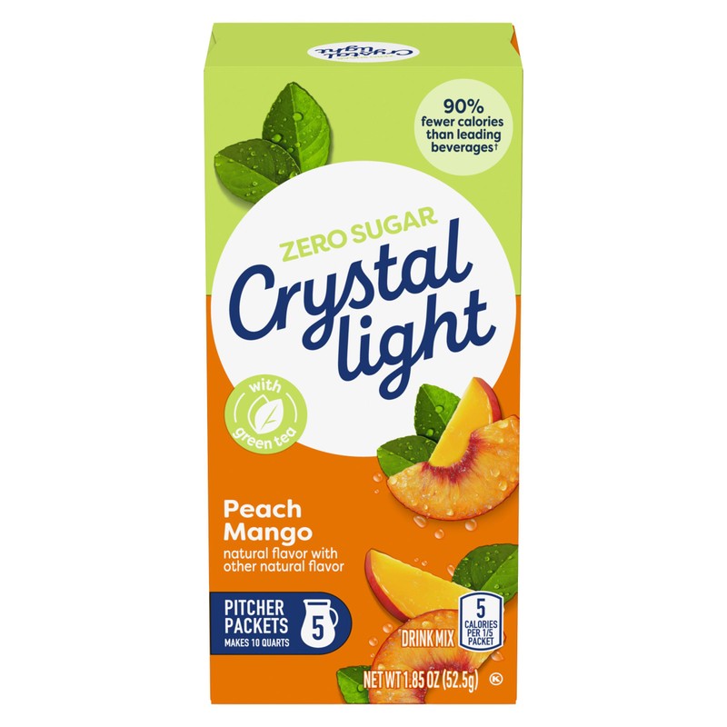 Crystal Light Peach Mango Green Tea Drink Mix, 10-Quart Canister