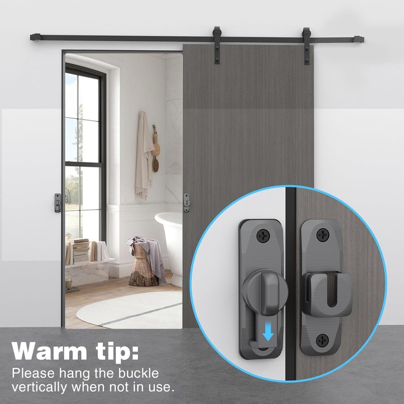 Barn Door Lock, 90/180 Degree Gate Latches, Zinc Alloy Right