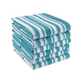 LFH Home Reusable Cotton Kitchen Dish Towels Bar Towels Tea Towels - Highly Absorbent Premium Quality Towels for Kitchen Counter Washing Drying Dishes and Household Items -18x28 Inch - Teal