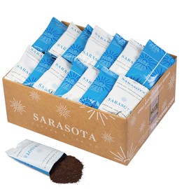SARASOTA COFFEE & TEA CO. Packets, Pre Ground Coffee Packs, Premium 100Percent Colombian Medium Roast, Bulk Single Pot Bags for Drip Coffee Makers, (1.5 oz Bags, Pack of 42)
