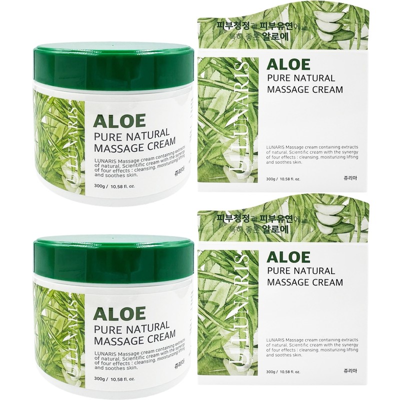 NEW Lunaris Aloe Pure Natural Massage Cream 300g x2 /