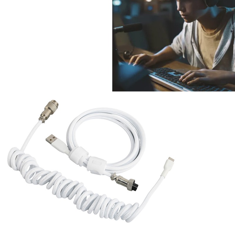Gaming Keyboard Cable Nylon Type C to USB Double Sleeved