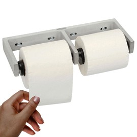 BOBRICK 2740 ClassicSeries Cast Aluminum Toilet Tissue Dispenser for Two Rolls, Satin Finish, 12-1/2” W, 1-1/2” L, 4-7/8” D (320 mm x 40 mm x 125 mm)