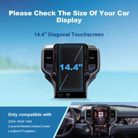 (2pcs) Coleya Ram Trucks 14.4-inch Screen Protector for 2025-2026 Ram 1500 2500 3500 (Tungsten/Limited/Limited Longhorn/RHO/Rebel/Laramie), 2026 Ram 1500 Accessories High Clarity Protective Film 14.4"