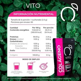 VITO - Colágeno Puro Péptidos Bioactivos - Sin Sabor - 150 g