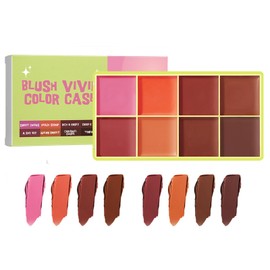 8 Color Cream Blush Palette, Matte Blush, Fine and Smooth Texture, Easy Blend and Buildable Texture,Long-Lasting Waterproof, Face Makeup Palette for a Natural Makeup Look