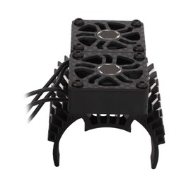 VGEBY VGEBYQDOPRCGYBN-11 Double Fan Motor Heatsink, 40-42 mm Brushless Motor Cooling Fan RC Car Engine Fan for 1/8 Remote Controlled Car (Black), #511