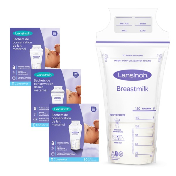 Lansinoh Breastmilk Storage Bags (50 Pieces) (Pack of 3)