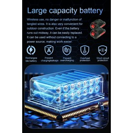 Cordless Reciprocating Saw for Home & Outdoor Use, 2×2.0Ah Batteries, Variable Speed, Red Compact Saw Kit with Blades for Wood/Metal/PVC Cutting – Ideal for DIYers & Gardeners in All Seasons